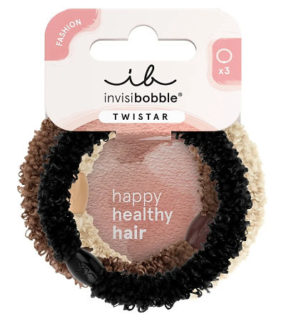 Invisibobble Brownies tři hnědé gumičky s ozdobným uzlem