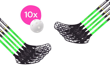 FLOORBEE Albatross 36 JR Green + Balls Florbalová sada