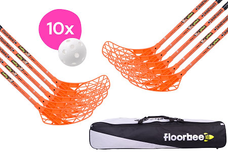 FLOORBEE 10x Baby Tiger 36 + Toolbag + Balls Floorball set