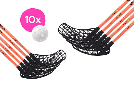 FLOORBEE 10x Tiger Teams Energy 32 + Balls Unihockey-Set