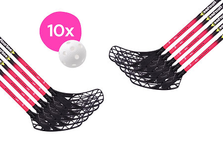 FLOORBEE 10x Albatross 36 JR Red + Balls Florbalová sada