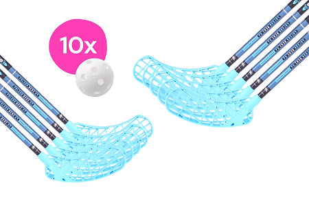 FLOORBEE 10x Falcon SEMI 29 Carbon Composite + Balls Unihockey-Set