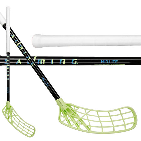 Salming Mid Lite JR Trident Endurance F35 Black/LightGreen Florbalová palica
