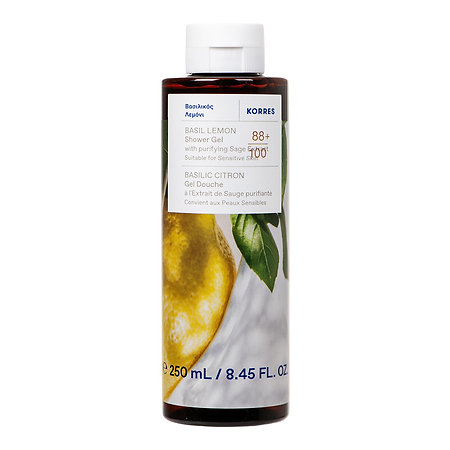Korres Basil Lemon Shower Osvěžující přírodní sprchový gel s hydratačním účinkem