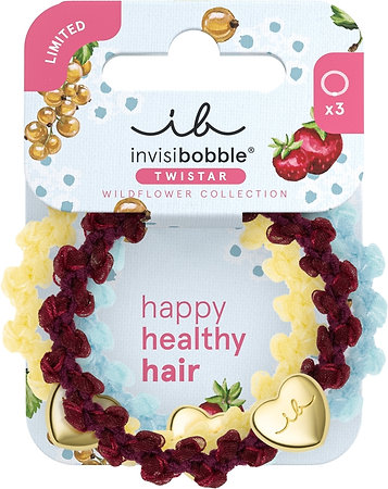 Invisibobble Wildflower Twistar Cherry Twist 3pc hravé gumičky pro barevné letní účesy.