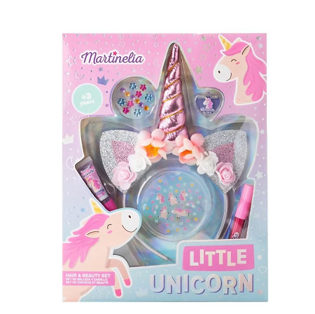 Martinelia Little Unicorn Hair And Beauty Set dětská sada s jednorožčí čelenkou a líčením