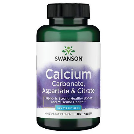 Swanson Calcium Carbonate, Aspartate & Citrate Nahrungsergänzungsmittel mit Calcium
