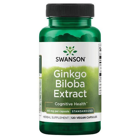 Swanson Ginkgo Biloba Extract - Standardized Nahrungsergänzungsmittel mit standardisiertem Ginkgo-biloba-Extrakt