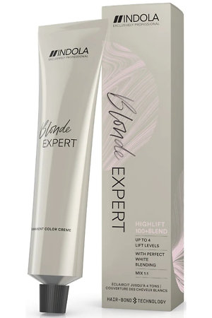 Indola Blonde Expert Highlift Ultra Blonde + Blend Permanente Cremefarbe zur Abdeckung grauer Haare