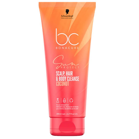 Schwarzkopf Professional Bonacure Sun Protect Scalp, Hair & Body Cleanse slnečný šampón 3v1 pre vlasy, vlasovú pokožku a telo