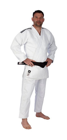 Adidas Judoanzug CHAMPION III IJF - Model 1 weiß/schwarze Streifen JIJFS