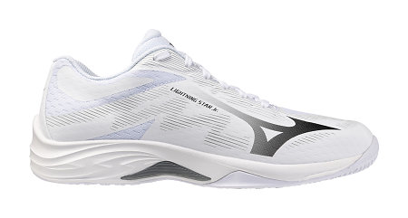 Mizuno LIGHTNING STAR Jr. White/Black/Ultimate Gray Sálová obuv