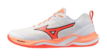 Mizuno WAVE STEALTH ELITE White/Lava Orange Sálová obuv