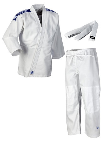 Adidas Judo Gi Club J350E white/blue stripes Judo-Anzug
