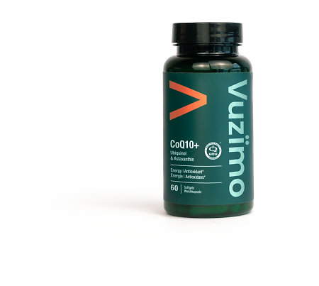 Vuzïmo CoQ10+ Ubiquinol & Astaxanthin Doplnok stravy s obsahom CoQ10