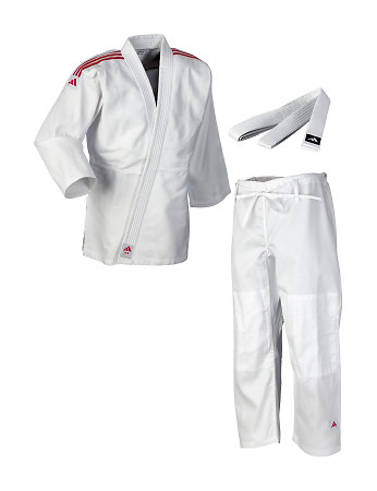 Adidas Judo Gi Club J350E white/red stripes Kimono na judo
