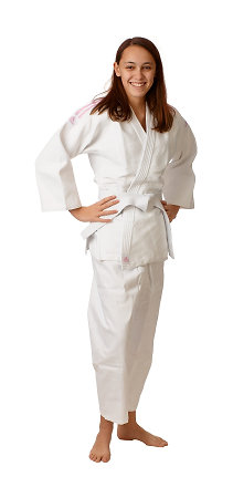 Adidas Judo Gi Club J350 white/pink stripes Kimono na judo