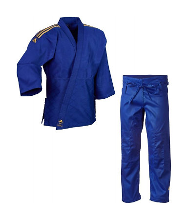 Adidas Judo Gi Club J350 blue/gold stripes Kimono na judo