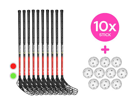 FLOORBEE 10x Albatross 36 JR + Balls Florbalová súprava hokejok s loptičkami