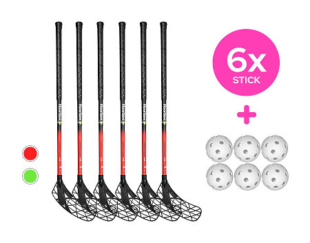 FLOORBEE 6x Albatross 36 JR + Balls Florbalová súprava hokejok s loptičkami