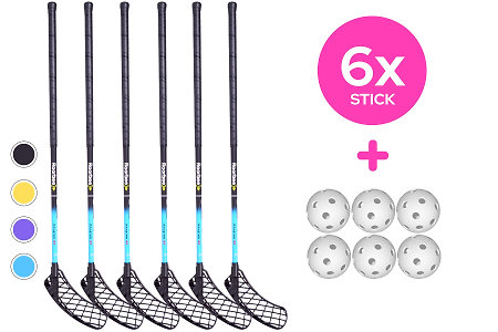 FLOORBEE 6X Douglas 32 + Balls Florbalová súprava hokejok s loptičkami