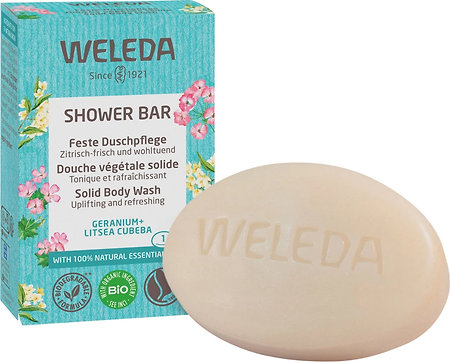 Weleda Shower Bar Geranium uplifting and refreshing solid body wash