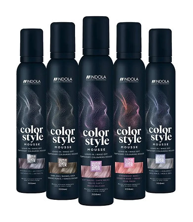 Indola Color Style Mousse coloring foam for styling and coloring in 1 easy step