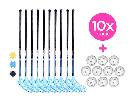 FLOORBEE 10x Falcon SEMI Carbon Composite + Balls Florbalová súprava hokejok s loptičkami