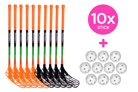 FLOORBEE 10x Albatross Mini + Balls Florbalová súprava hokejok s loptičkami