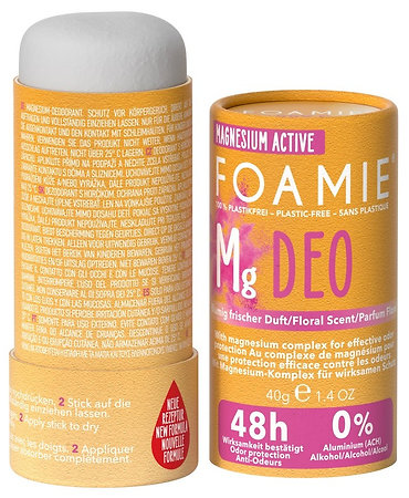 Foamie Deodorant Happy Day Pink solid deodorant with a floral scent