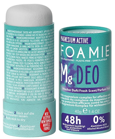 Foamie Deodorant Rain In The Woods Green solid deodorant with magnesium