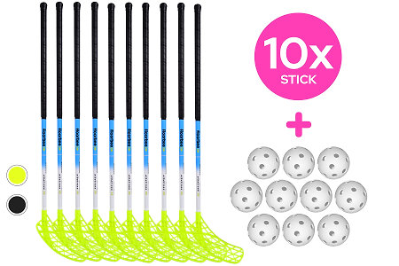 FLOORBEE 10x Albatross 35 Blue + Balls Florbalová súprava hokejok s loptičkami