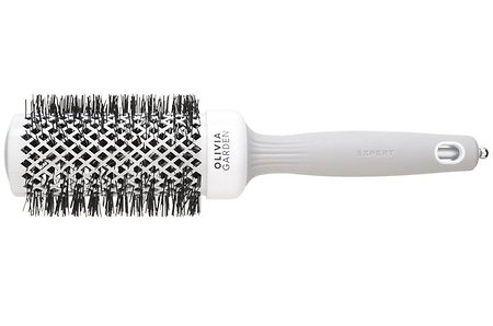 Olivia Garden Expert Blowout Shine Round Brush White & Grey okrúhla kefa pre hladký fúkaný účes