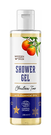 Wooden Spoon Shower Gel Christmas Time přírodní sprchový gel s vůní skořice a pomeranče