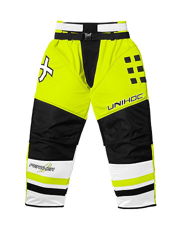 Unihoc Feather pants neon yellow Brankárske nohavice