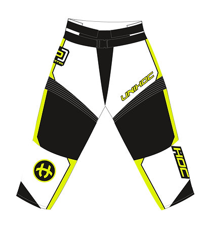 Unihoc OPTIMA white/neon yellow Brankářské kalhoty