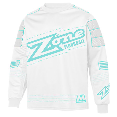Zone floorball MONSTER jersey white/light turquoise Brankářský dres