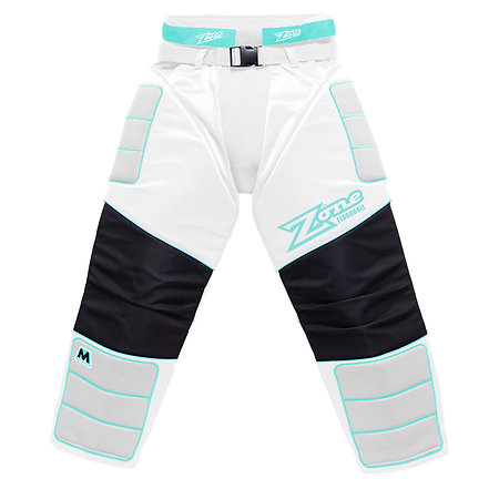 Zone floorball MONSTER pants white/light turquoise Brankářské kalhoty