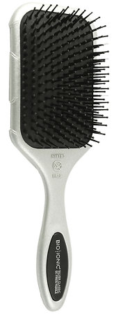 Bio Ionic iBRUSH Silver Classic Ion Paddle Brush smart hairbrush