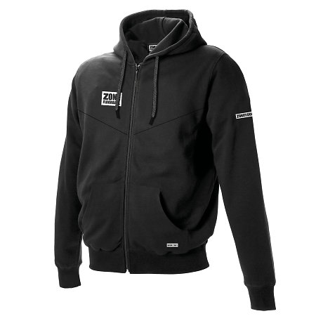Zone floorball Hood ZIP WARLORD black Mikina s kapucí