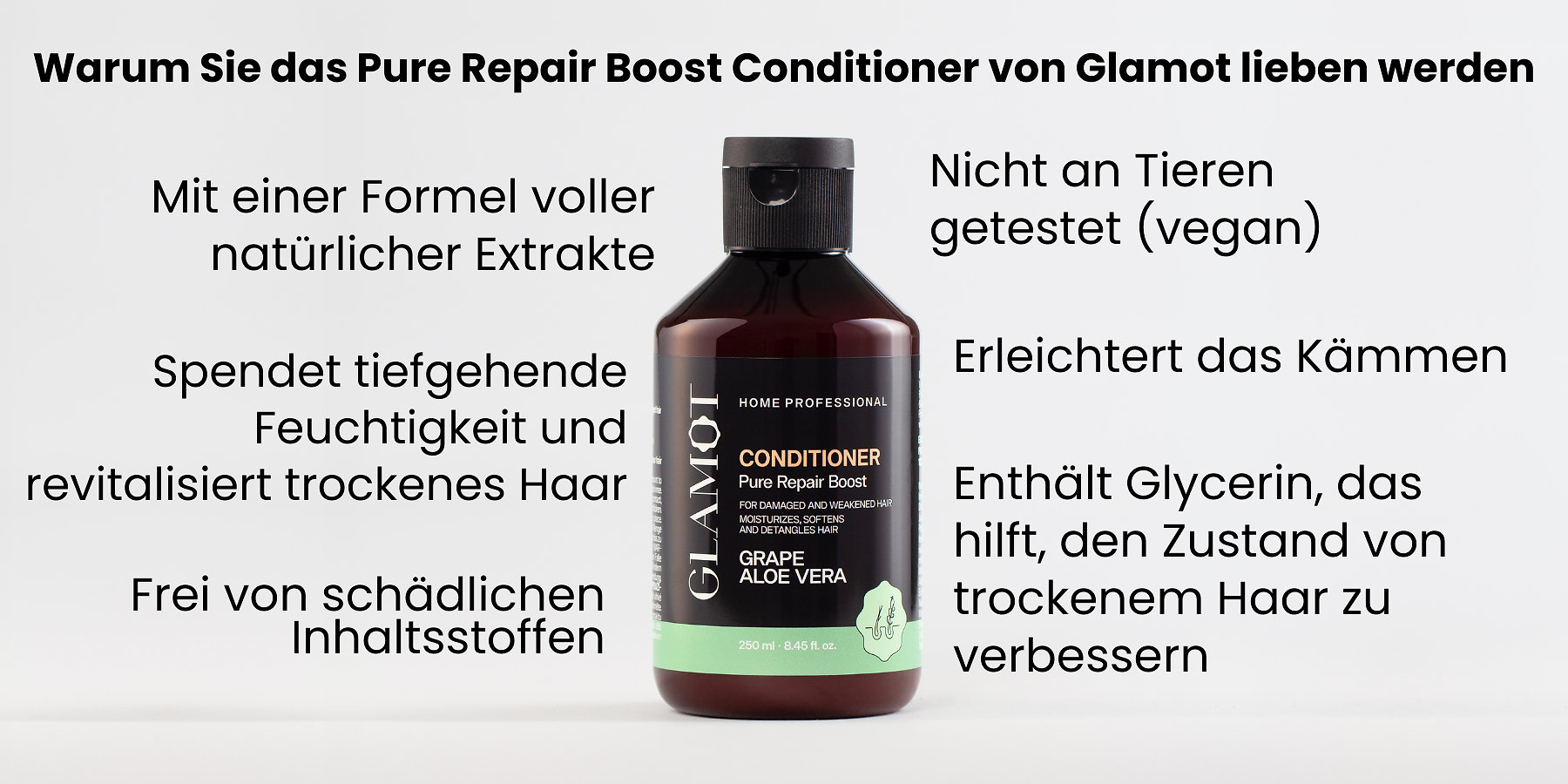 Haar-Conditioner mit natürlichen Extrakten, vegan, hydratisiert &amp; revitalisiert, hilft trockenes Haar zu pflegen