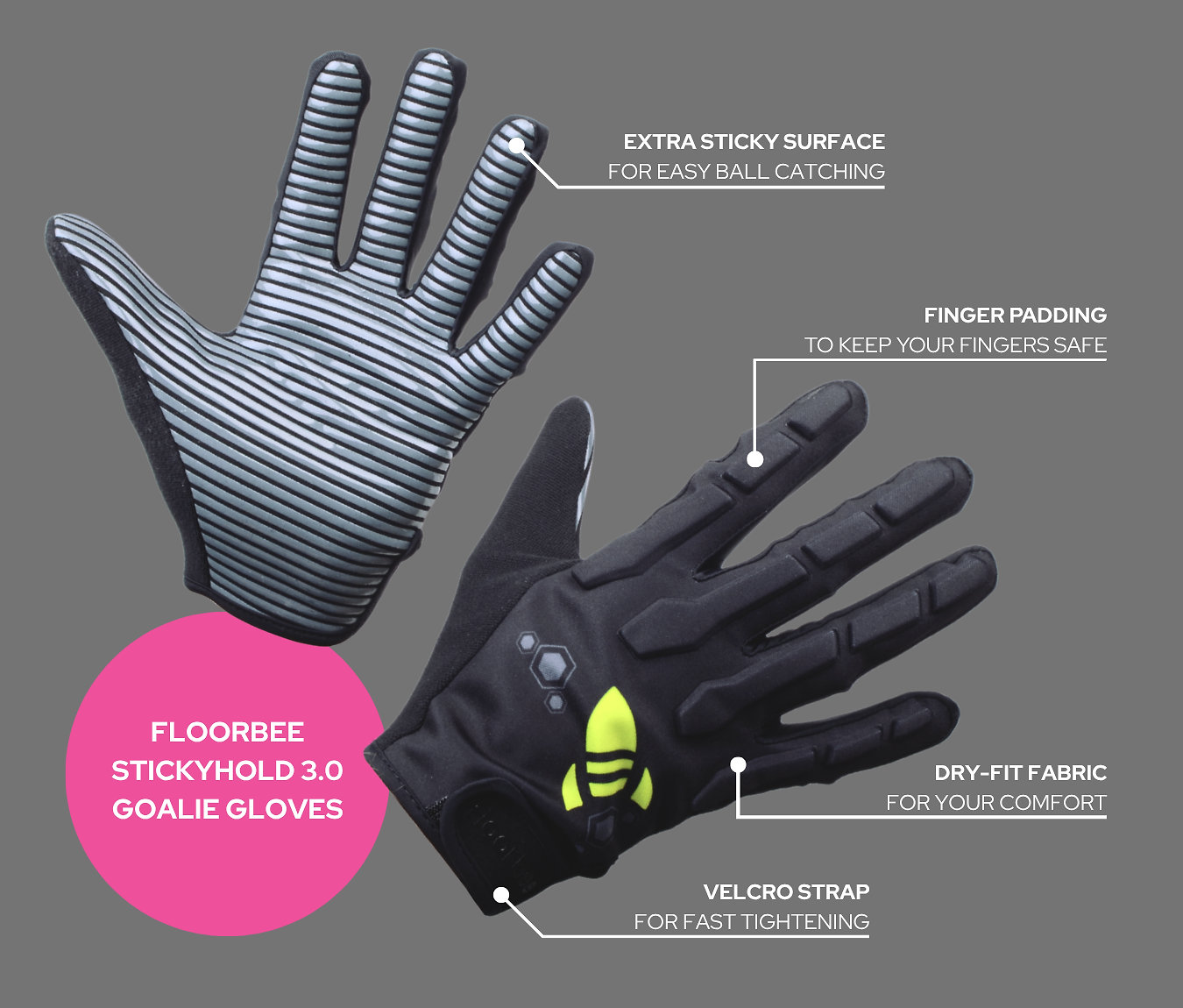 FLOORBEE Stickyhold 3.0 XL, čierna
